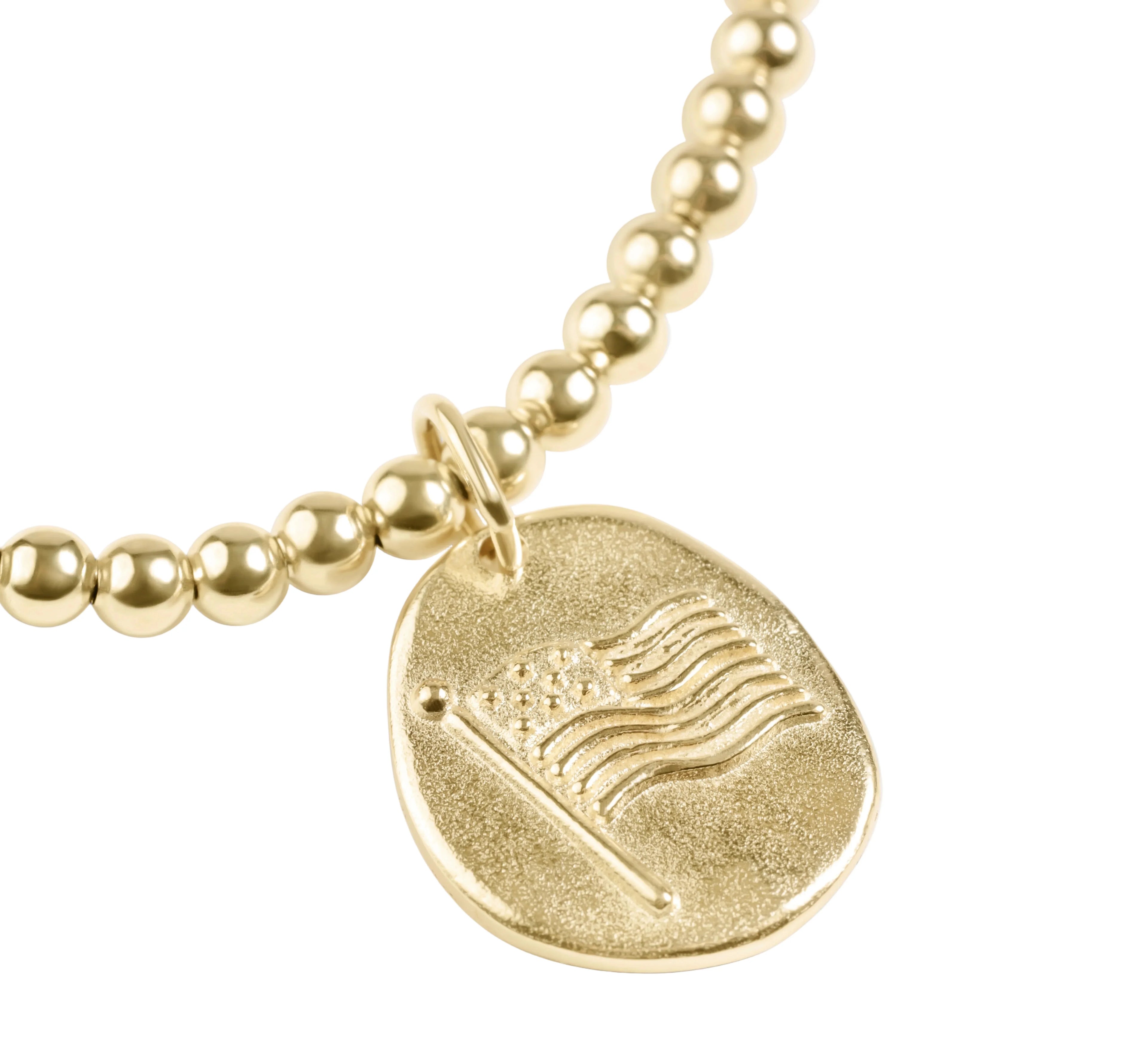 CLASSIC GOLD 3MM BRACELET- INSPIRE AMERICA GOLD DISC