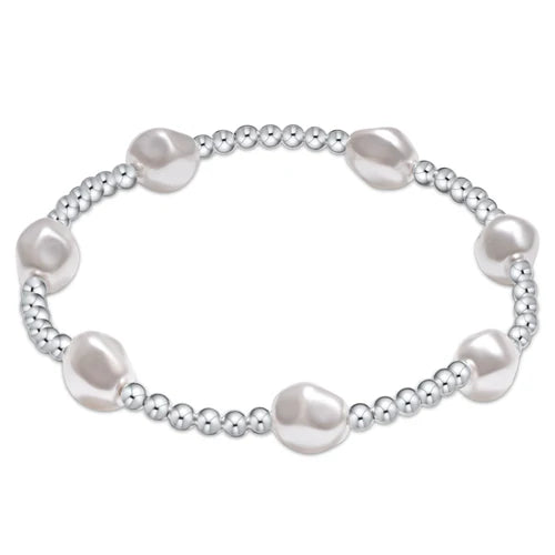Extends Admire Gold or Sterling 3mm Bead Bracelet- Pearl - Molly's! A Chic and Unique Boutique 