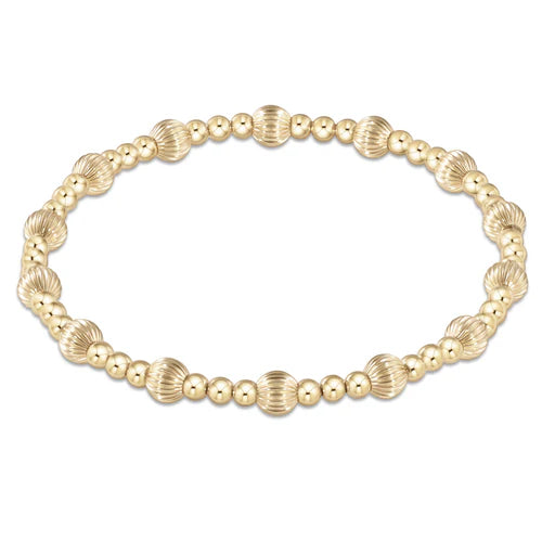 Dignity Sincerity Pattern 5mm Bead Bracelet- Gold - Molly's! A Chic and Unique Boutique 