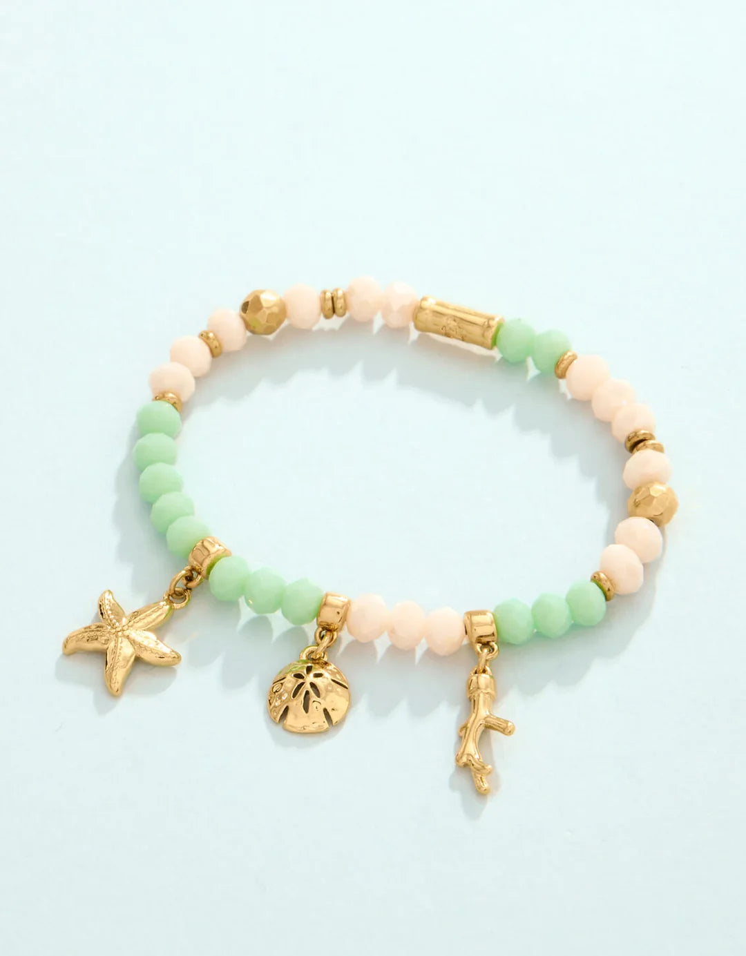 Seashore Stretch Bracelet 6mm Sea Foam/Cream