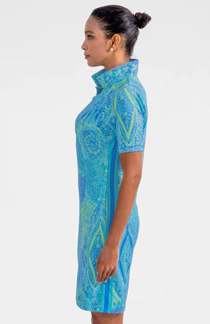 SERVE IT UP DRESS GRAND BAZAAR- TURQUOISE - Molly's! A Chic and Unique Boutique 