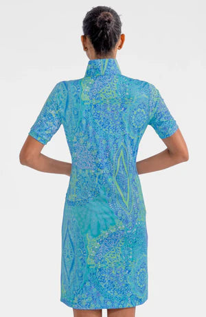 SERVE IT UP DRESS GRAND BAZAAR- TURQUOISE - Molly's! A Chic and Unique Boutique 