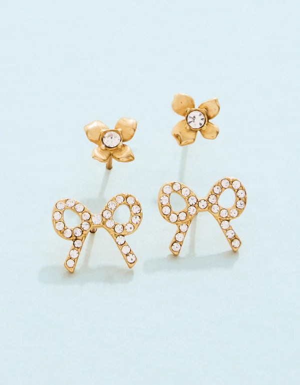 SWEET BOWS STUD EARRINGS SET