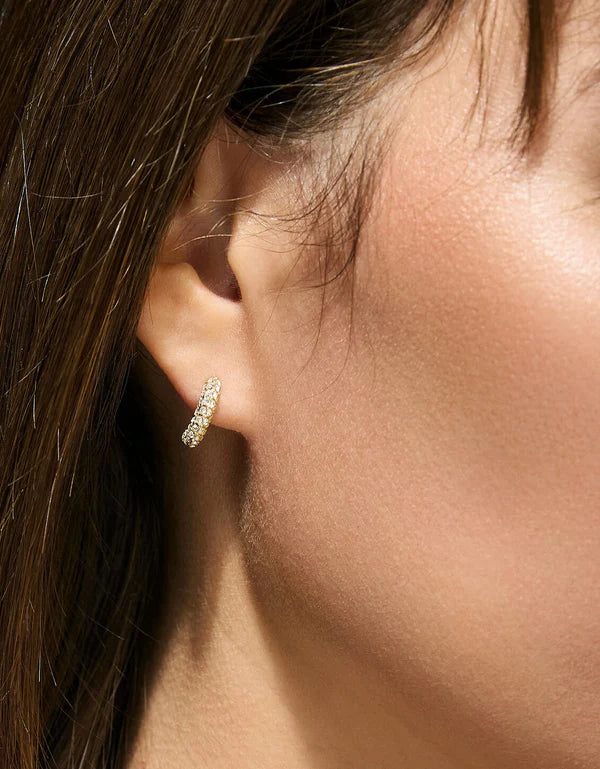 SHINE ON PAVE HOOP EARRING
