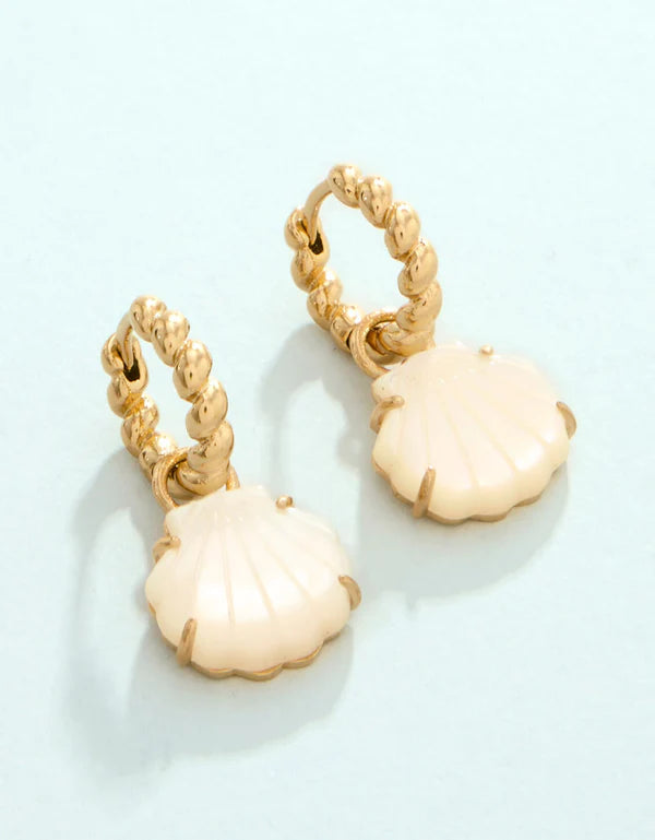 CARVED SHELL HOOP EARRING - Molly's! A Chic and Unique Boutique 
