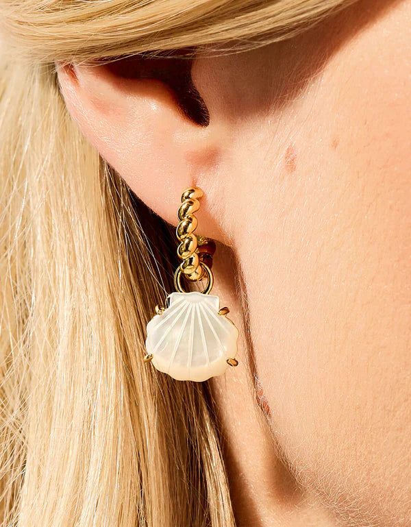 CARVED SHELL HOOP EARRING - Molly's! A Chic and Unique Boutique 