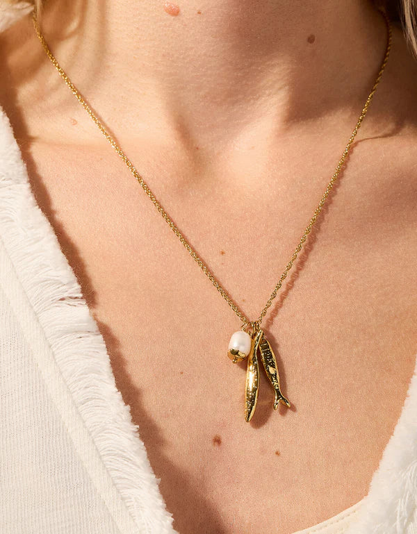 SARDINES NECKLACE 18" GOLD - Molly's! A Chic and Unique Boutique 