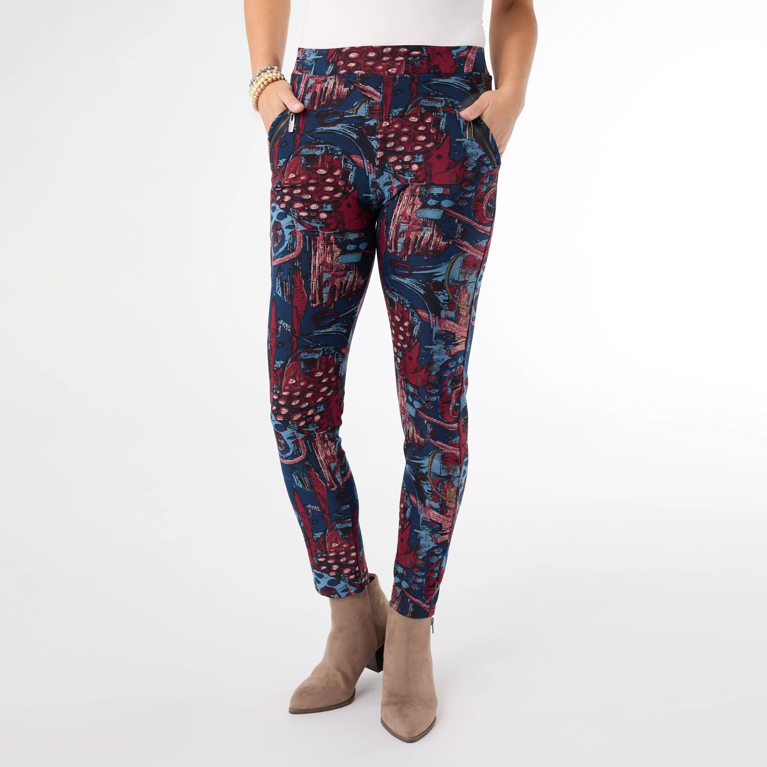 Printed Jasmine Zip Pocket Leggings - Molly's! A Chic and Unique Boutique 