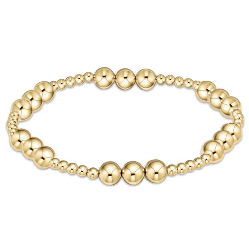 Classic Joy Pattern 6mm Bead Bracelet - Gold - Molly's! A Chic and Unique Boutique 
