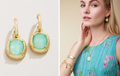 KARINA OVAL DROP HOOP EARRINGS SEA FOAM