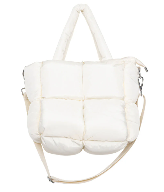 KATYDID CREAM MINI PUFFER TOTE BAG *PREVIEW* - Molly's! A Chic and Unique Boutique 