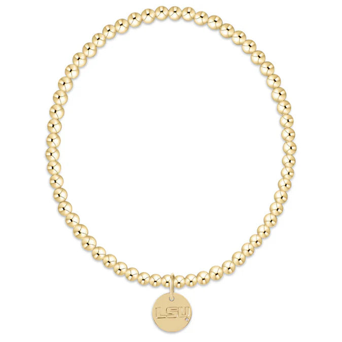 COLLEGIATE CLASSIC GOLD 3MM BRACELET- LSU