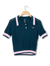 SHORT SLEEVE CROPPED POLO - Molly's! A Chic and Unique Boutique 