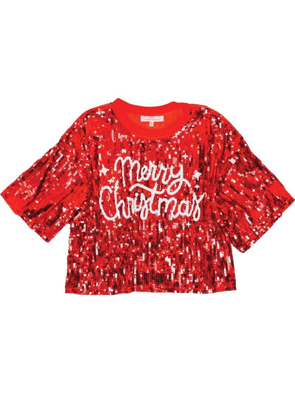 MERRY CHRISTMAS TOP SEQUIN LUXE