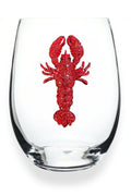 JEWELED LOBSTER STEMLESS WINE GLASS - Molly's! A Chic and Unique Boutique 