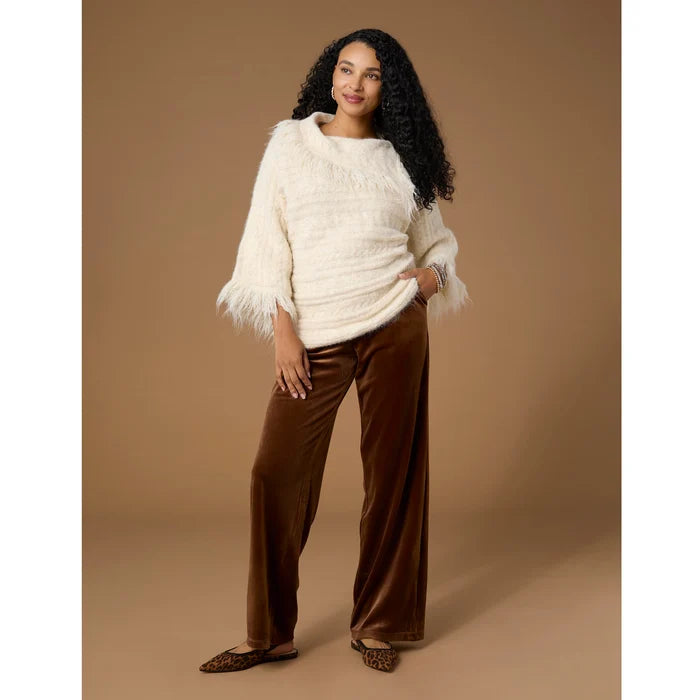 Roslyn Wide Leg Velour Pant
