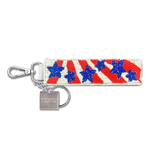 BEADED KEYCHAIN- PATRIOTIC STARS - Molly's! A Chic and Unique Boutique 