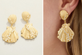 SCALLOP SHELL EARRINGS WHITE OPAL