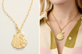 SCALLOP SHELL NECKLACE 18" WHITE OPAL