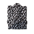 SUPER SOFT BATH ROBE- BLACK & WHITE LEOPARD - Molly's! A Chic and Unique Boutique 