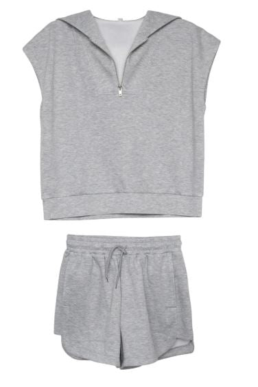 TWO-PIECE SCUBA SWEAT SET IN GRAY - Molly's! A Chic and Unique Boutique 