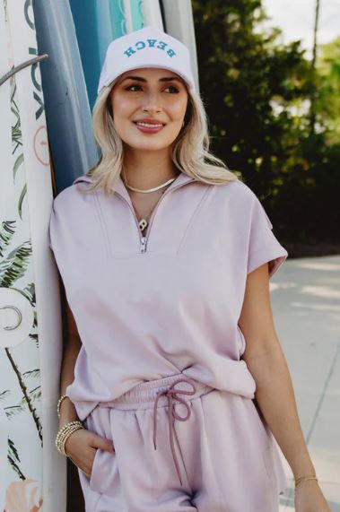 TWO-PIECE SCUBA SWEAT SET IN BLUSH - Molly's! A Chic and Unique Boutique 