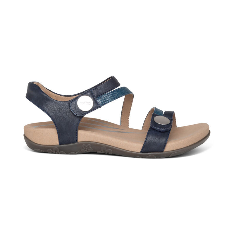JESS ADJUSTABLE QUARTER STRAP SANDAL NAVY - Molly's! A Chic and Unique Boutique 
