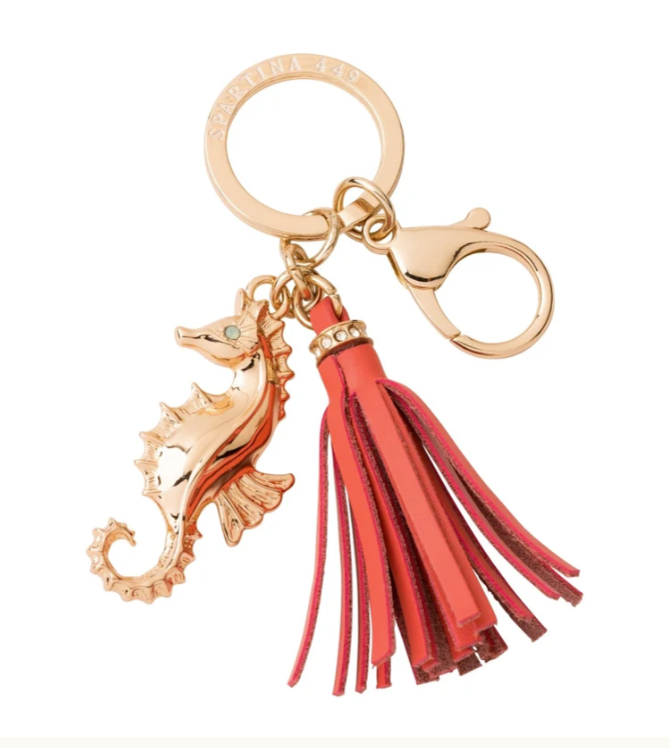 ICON TASSLE KEYCHAIN SEAHORSE CORAL/BEE LIGHT BLUE