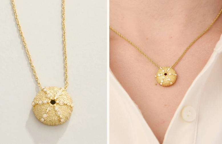 SEA URCHIN NECKLACE 18" WHITE OPAL
