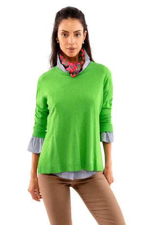 SNEEK A PEEK KNIT SWEATER- GREEN