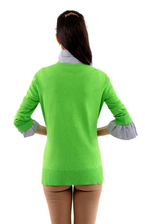 SNEEK A PEEK KNIT SWEATER- GREEN