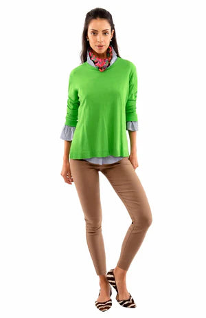 SNEEK A PEEK KNIT SWEATER- GREEN