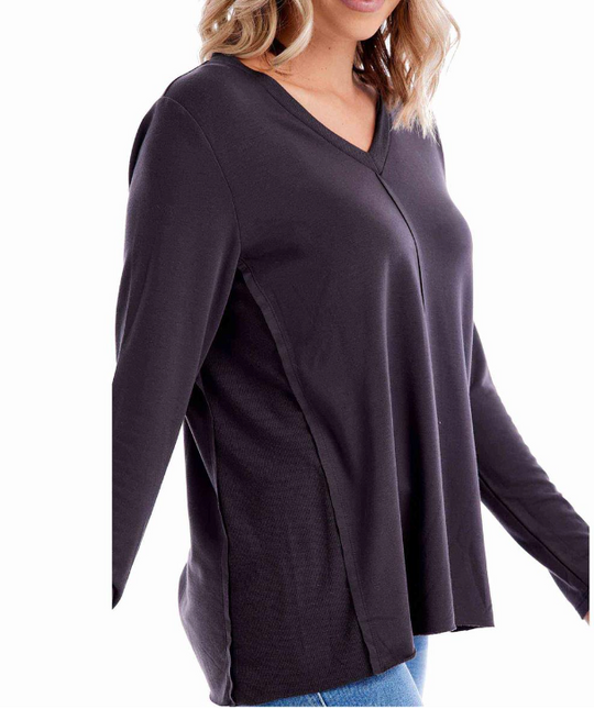 DEMPSEY L/S TEE BLACK - Molly's! A Chic and Unique Boutique 