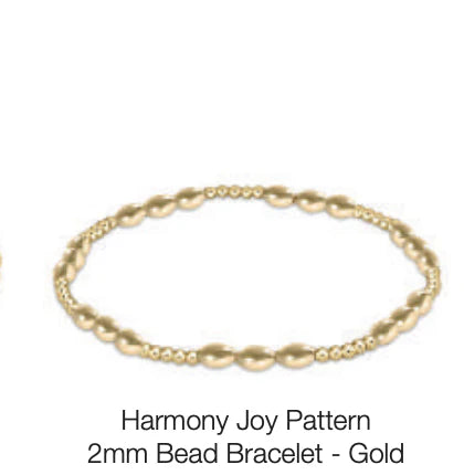 Harmony Joy Pattern 2mm Bead Bracelet- Gold - Molly's! A Chic and Unique Boutique 