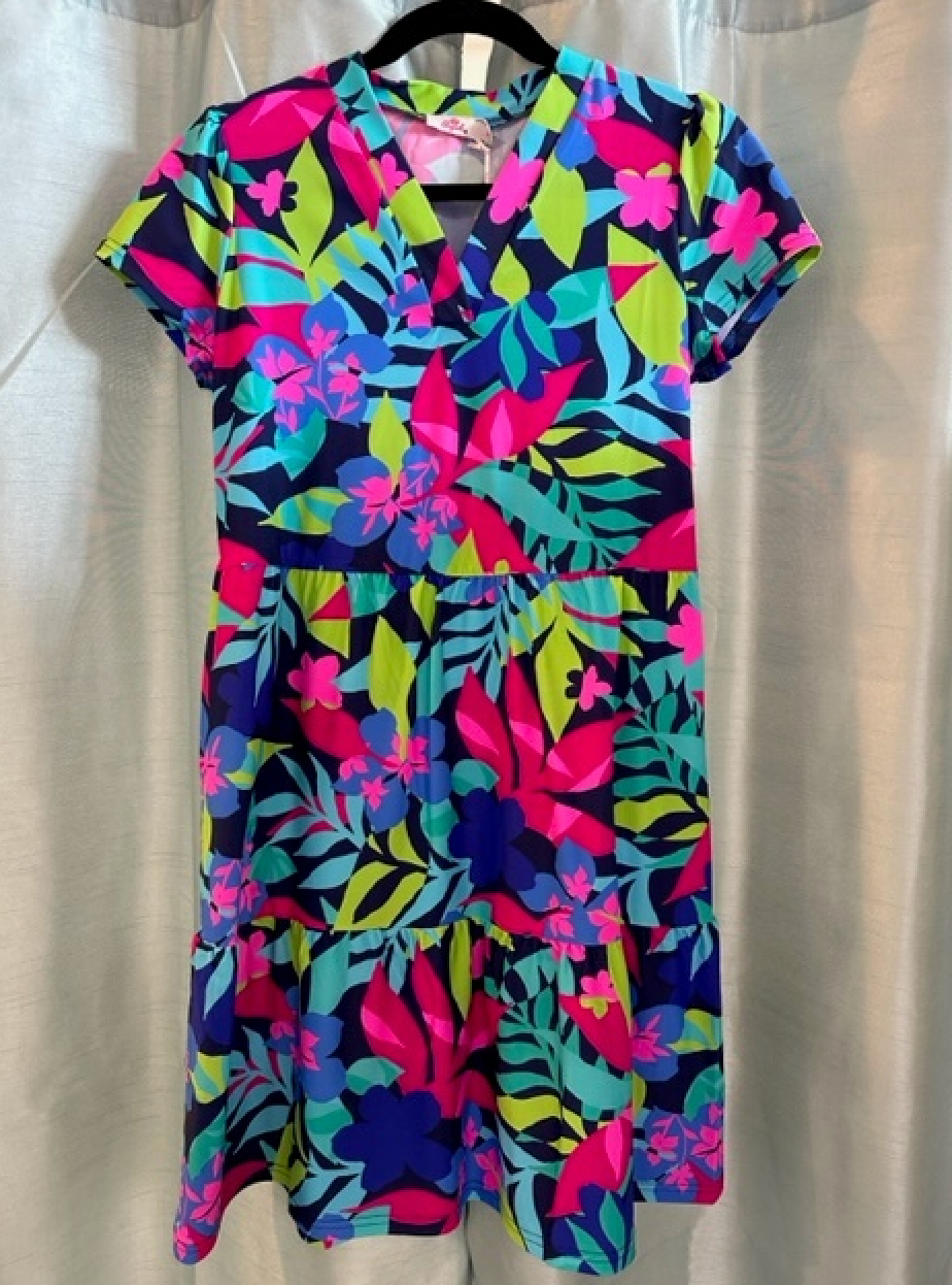 SHORT SLEEVE TIERED DRESS - Molly's! A Chic and Unique Boutique 