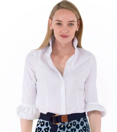 PRISS BROOKS BLOUSE- WHITE - Molly's! A Chic and Unique Boutique 