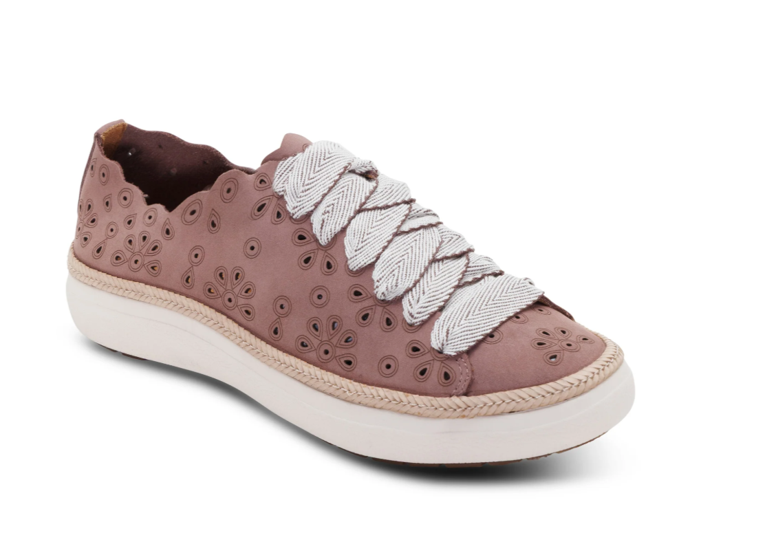 Charlotte Lace Up Sneaker- Mauve/Nubuck