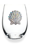 JEWELED SEASHELL STEMLESS WINE GLASS - Molly's! A Chic and Unique Boutique 
