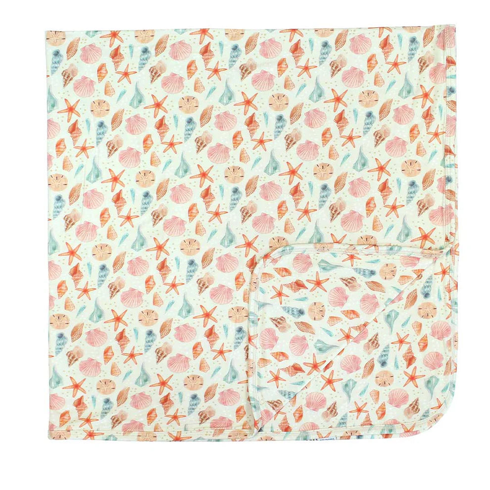 SANDY SEASHELLS LUXURY BAMBOO BLANKET - Molly's! A Chic and Unique Boutique 