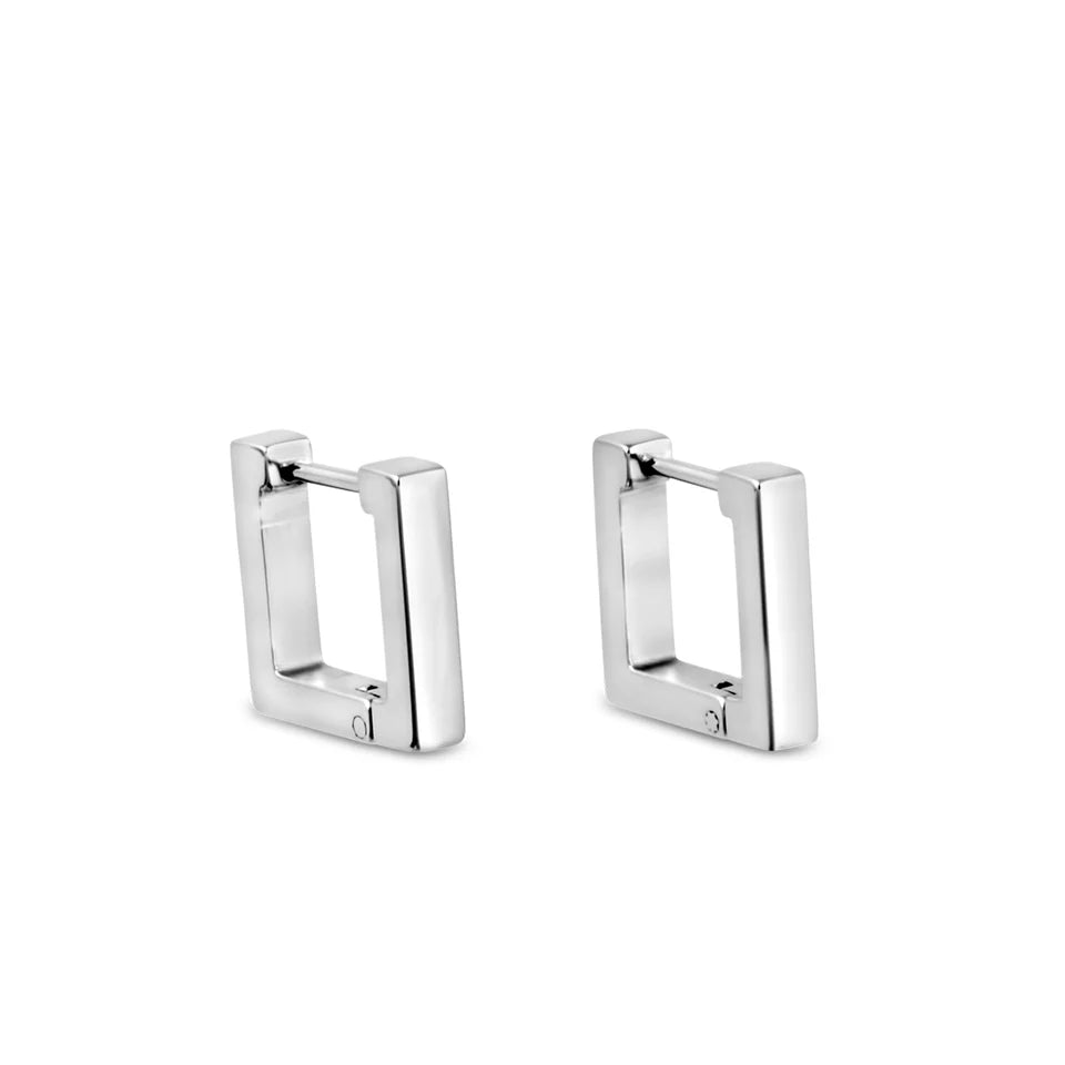 SQUARE HOOP EARRINGS SIL