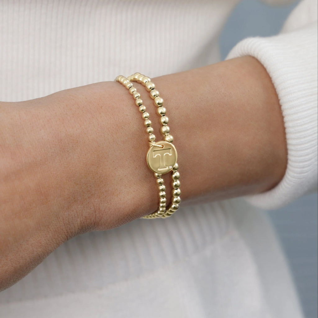 COLLEGIATE CLASSIC GOLD 3MM BRACELET- TENNESEE - Molly's! A Chic and Unique Boutique 