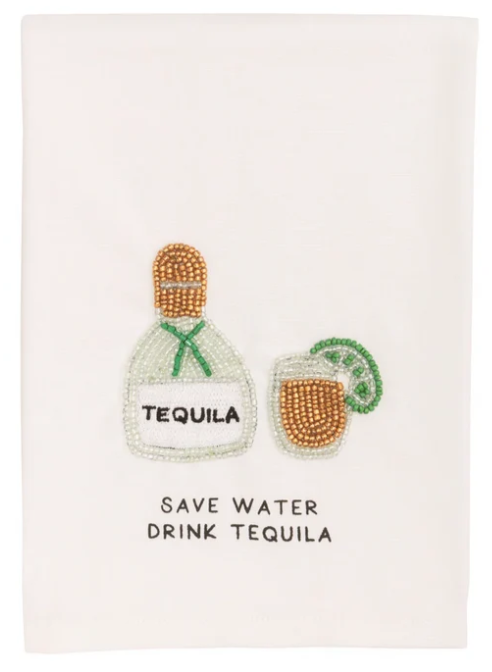 TEQUILA BEADED BAR TOWEL - Molly's! A Chic and Unique Boutique 