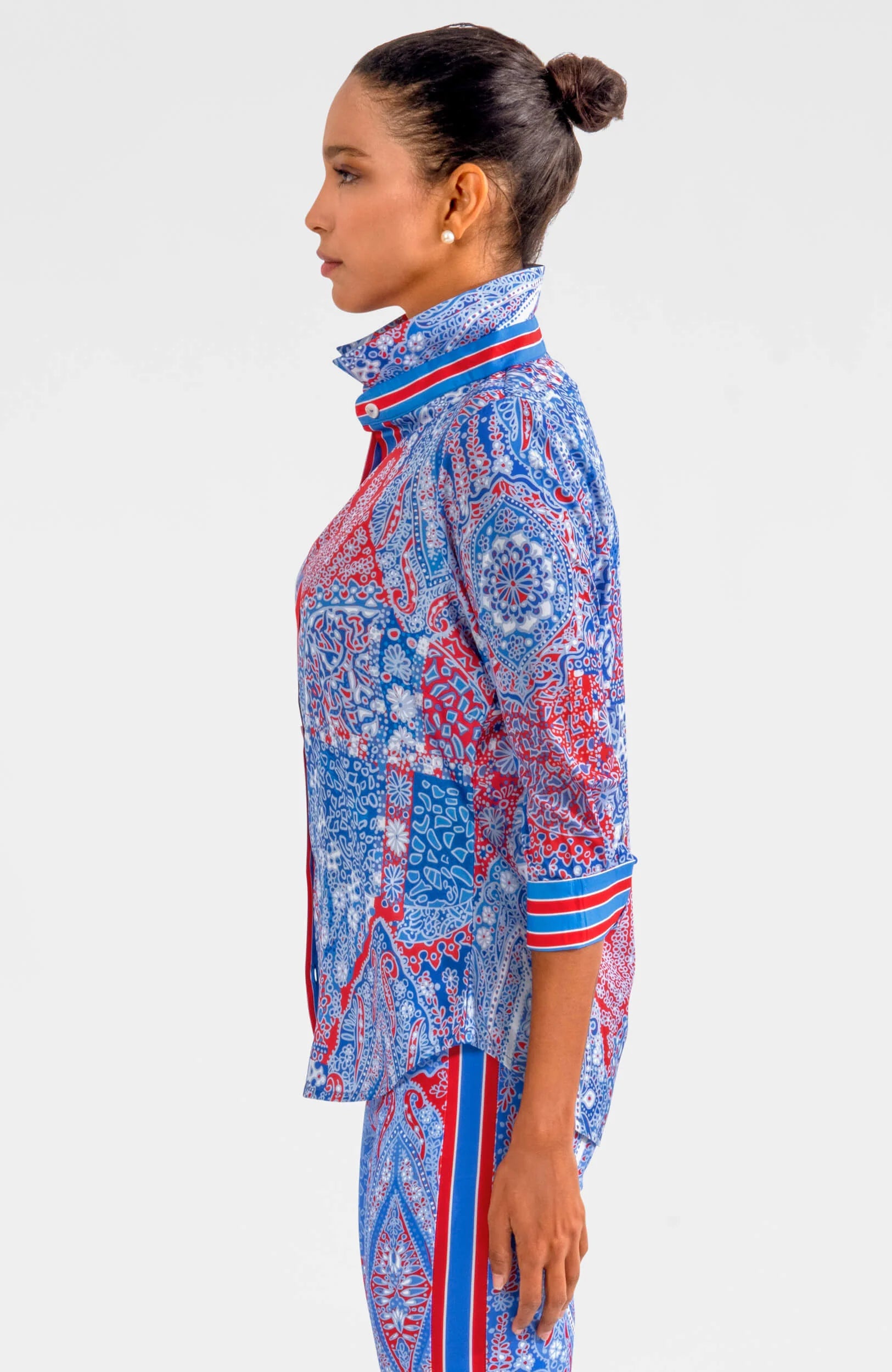 BOYFRIEND SHIRT GRAND BAZAAR- BLUES - Molly's! A Chic and Unique Boutique 