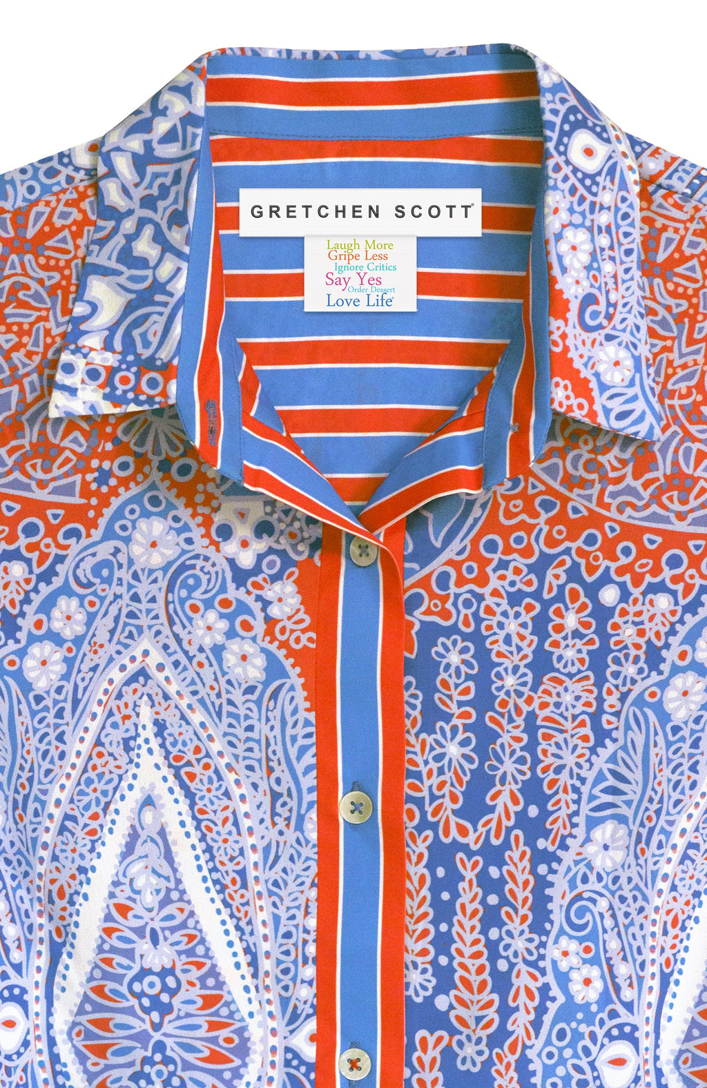 BOYFRIEND SHIRT GRAND BAZAAR- BLUES - Molly's! A Chic and Unique Boutique 