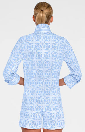 BOYFRIEND SHIRT- RING TOSS PERIWINKLE - Molly's! A Chic and Unique Boutique 