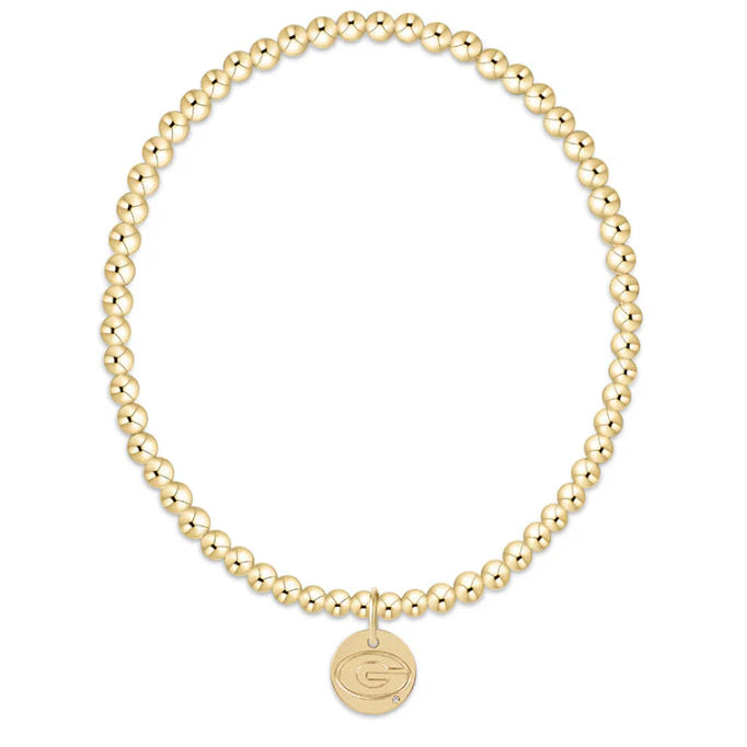 COLLEGIATE CLASSIC GOLD 3MM BRACELET- GEORGIA