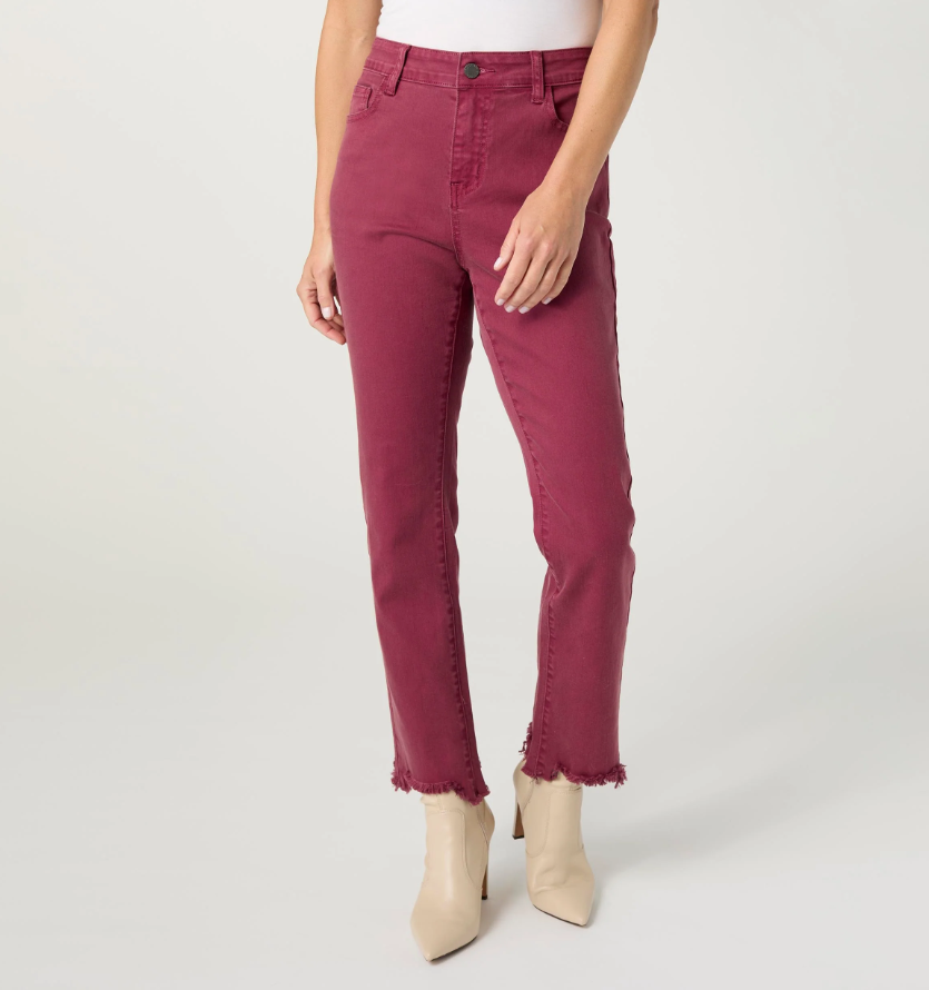Marky Cutout Ankle Pant - Rich Wine