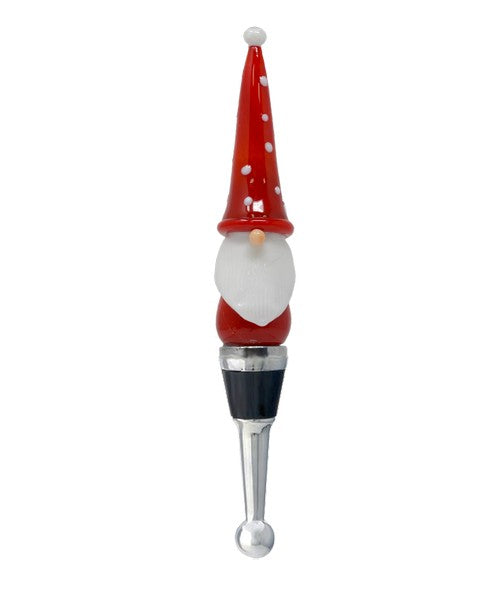 SANTA GNOME WITH TALL RED HAT BOTTLE STOPPER - Molly's! A Chic and Unique Boutique 