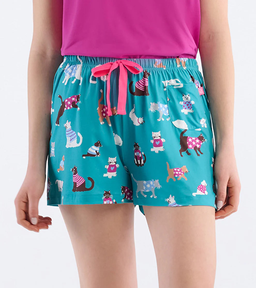 WOMEN'S CUTE CATS PAJAMA SHORTS IN A BAG - Molly's! A Chic and Unique Boutique 