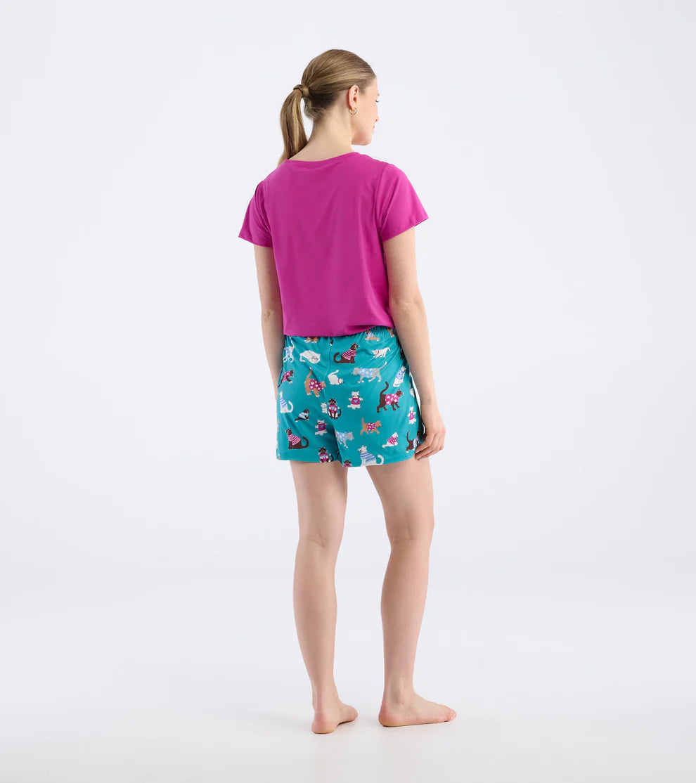 WOMEN'S CUTE CATS PAJAMA SHORTS IN A BAG - Molly's! A Chic and Unique Boutique 